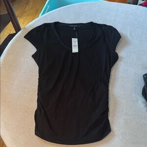 White House Black Market Black Short Sleeve Top NWT Size S